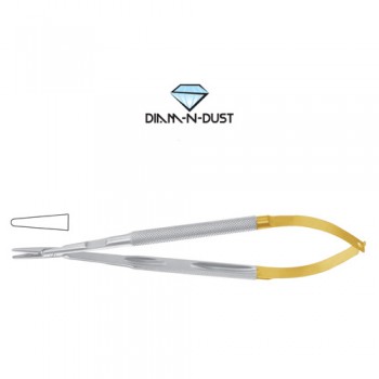 Diam-n-Dust™ Micro Needle Holder Straight - Heavy Pattern - Round Handle - With Lock Stainless Steel, 25 cm - 9 3/4"
